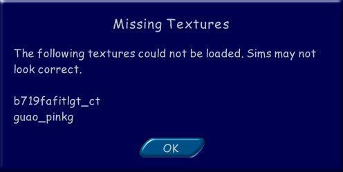 The Sims PC Error Missing Textures