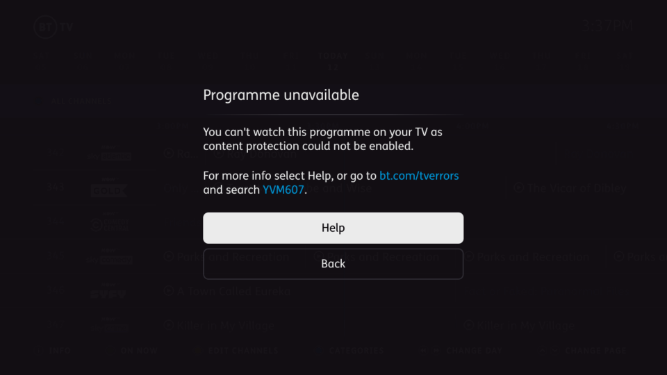 Humax Youview BT TV