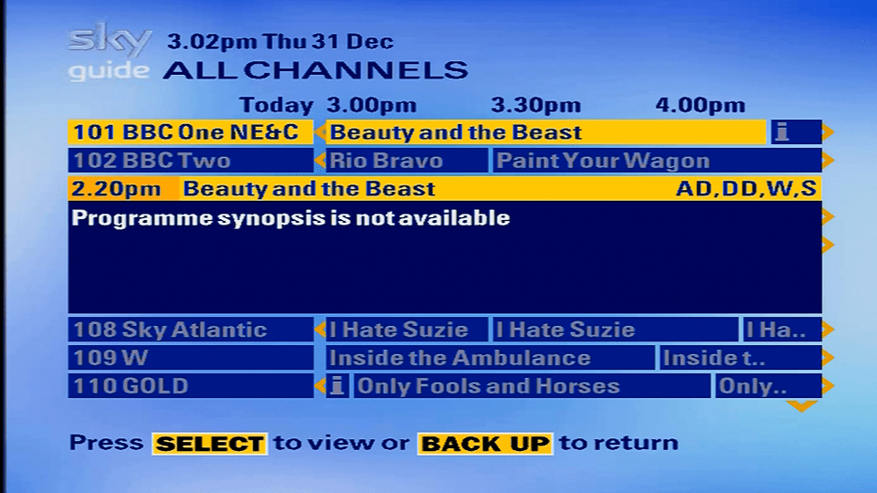 Sky Guide EPG 2009 Pace