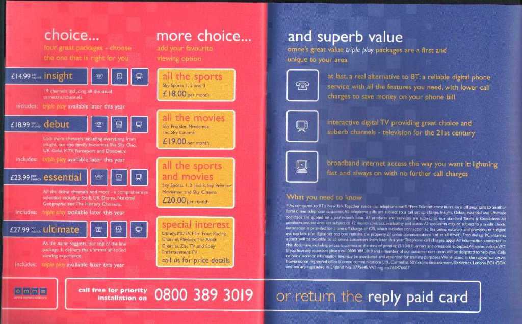 Omne Communications UK Cable Omne Communications