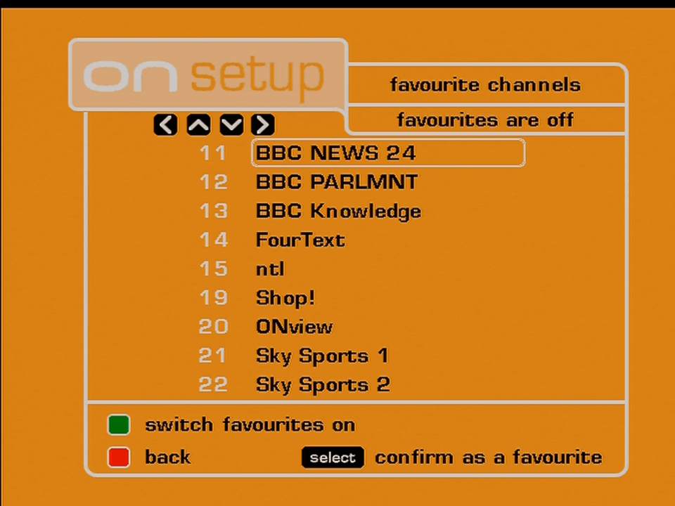 ONdigital favourite channels ONdigital favourite channels