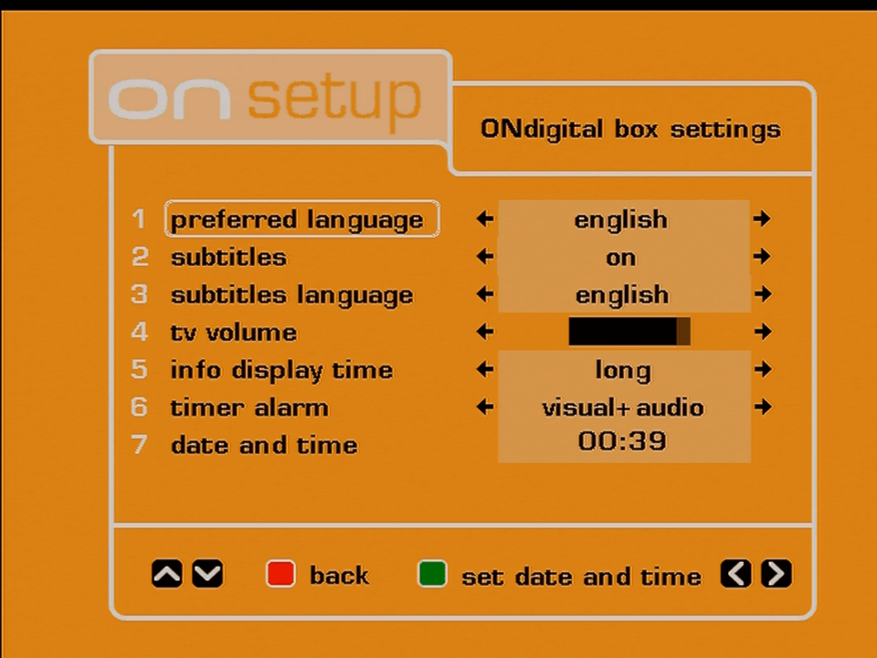 ONdigital box settings ONdigital box settings