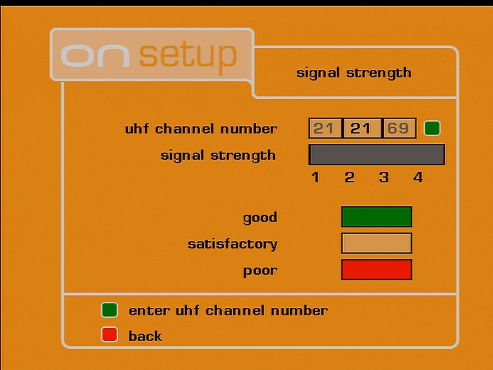 ONdigital signal strength ONdigital signal strength