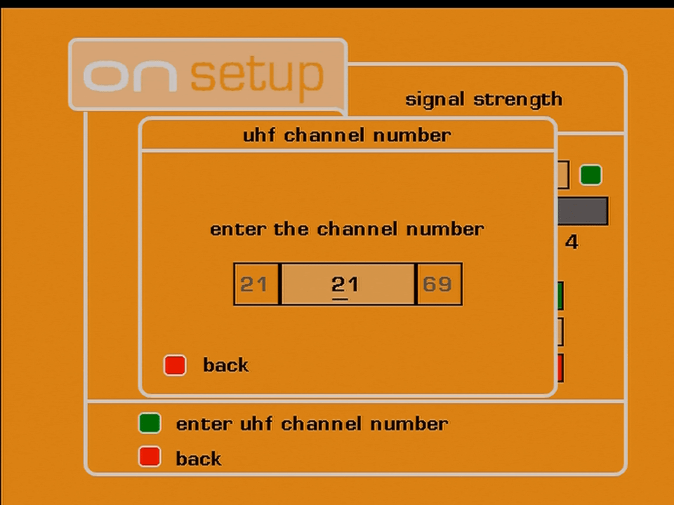 ONdigital signal strength ONdigital signal strength