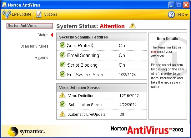 Norton Antivirus 2003
