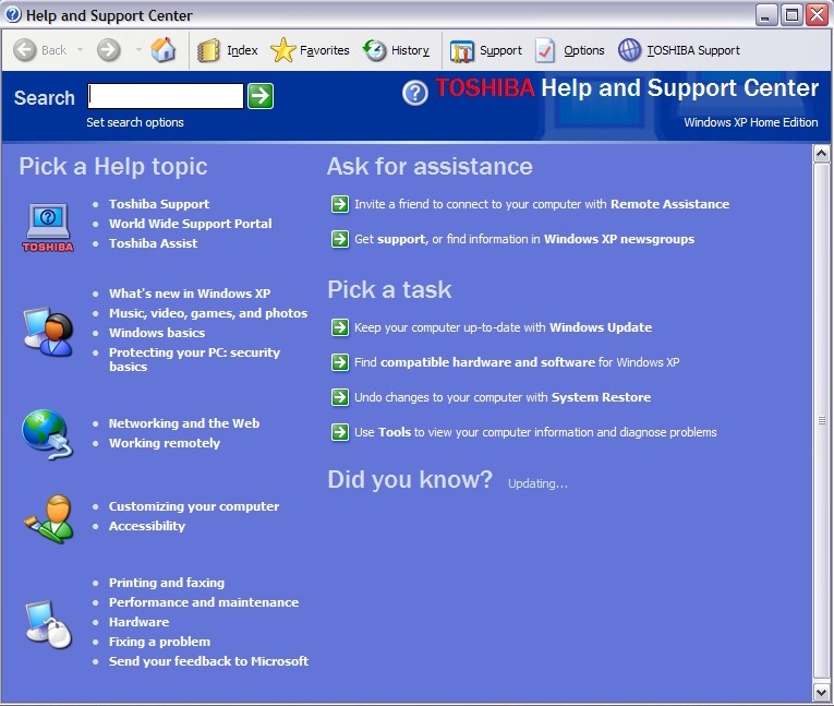 Toshiba Help & Support