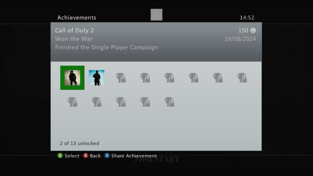 Call OF Duty 2 Achievemetns